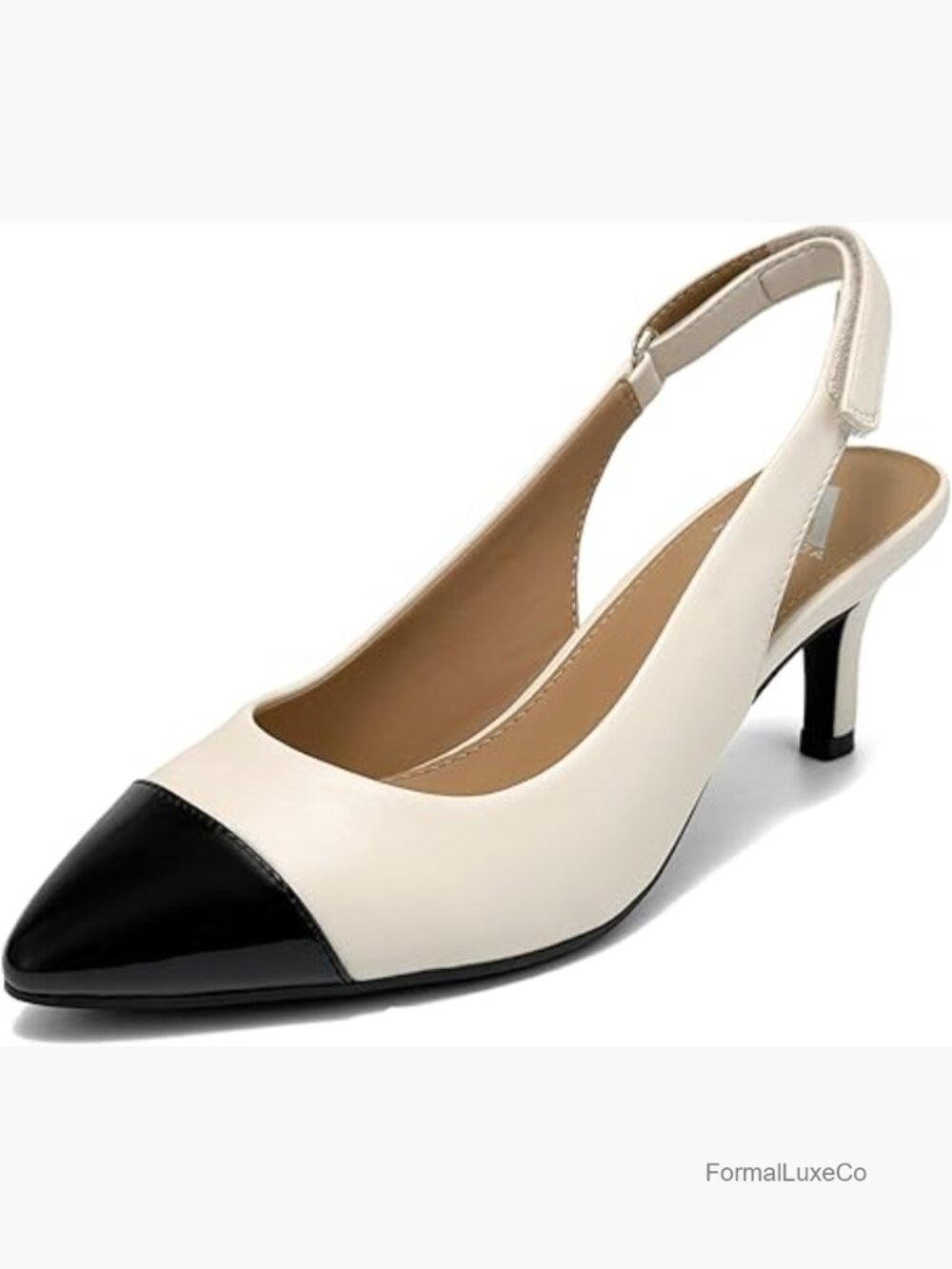 Women's Kitten Heel Slingback Pumps with Memory Foam
